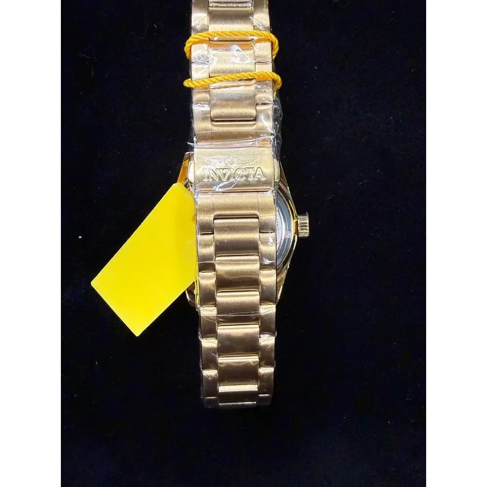 Invicta Pro Diver Watch Men 38mm Gold Green Bezel Dial Anchor Stainless Steel